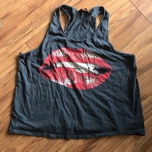 lip bite racerback gray tank